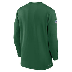 Nike New York Jets 2023 Sideline Performance Long Sleeve Tri-Blend Quarter-Zip Top Green