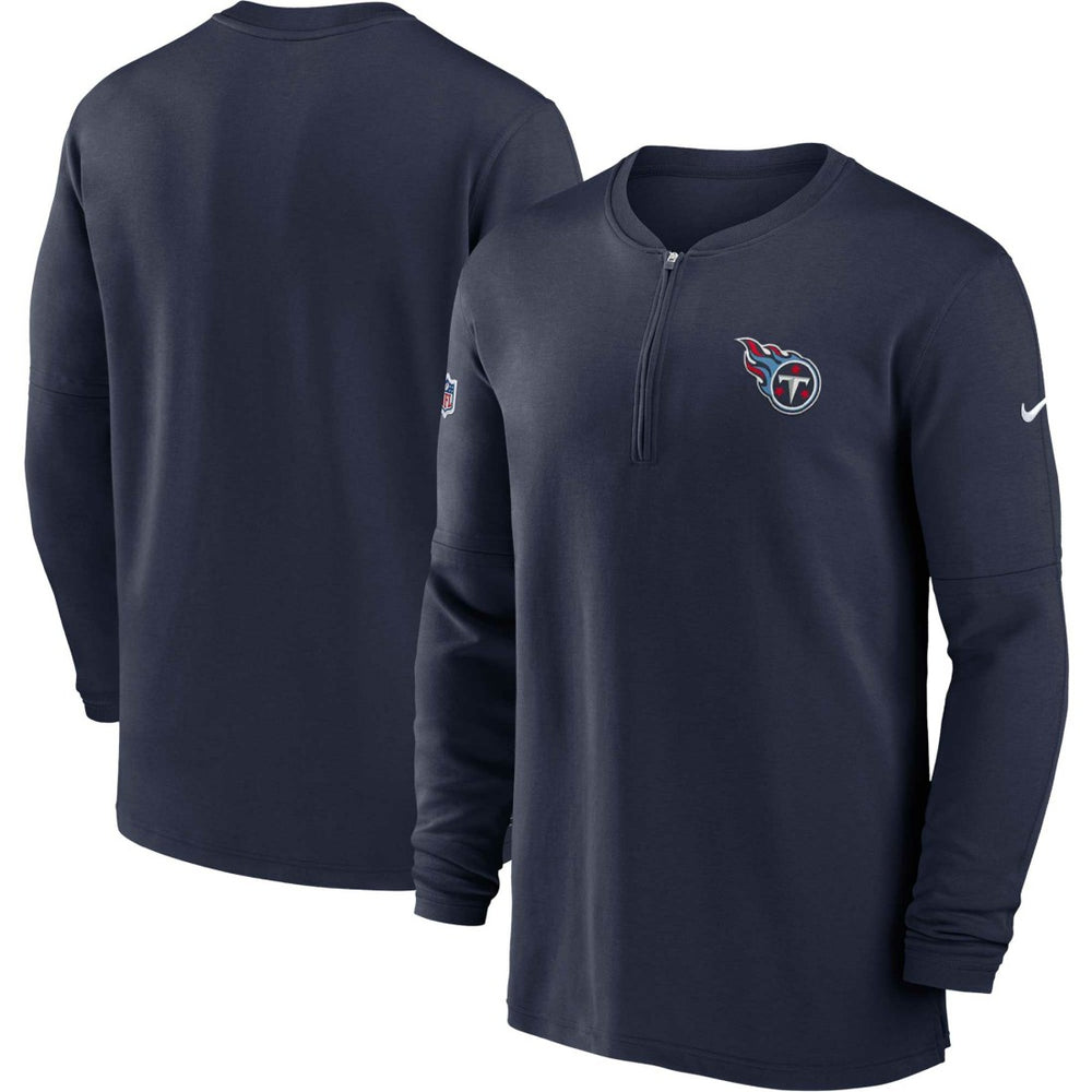 Nike Tennessee Titans 2023 Sideline Performance Long Sleeve Tri-Blend Quarter-Zip Top Navy