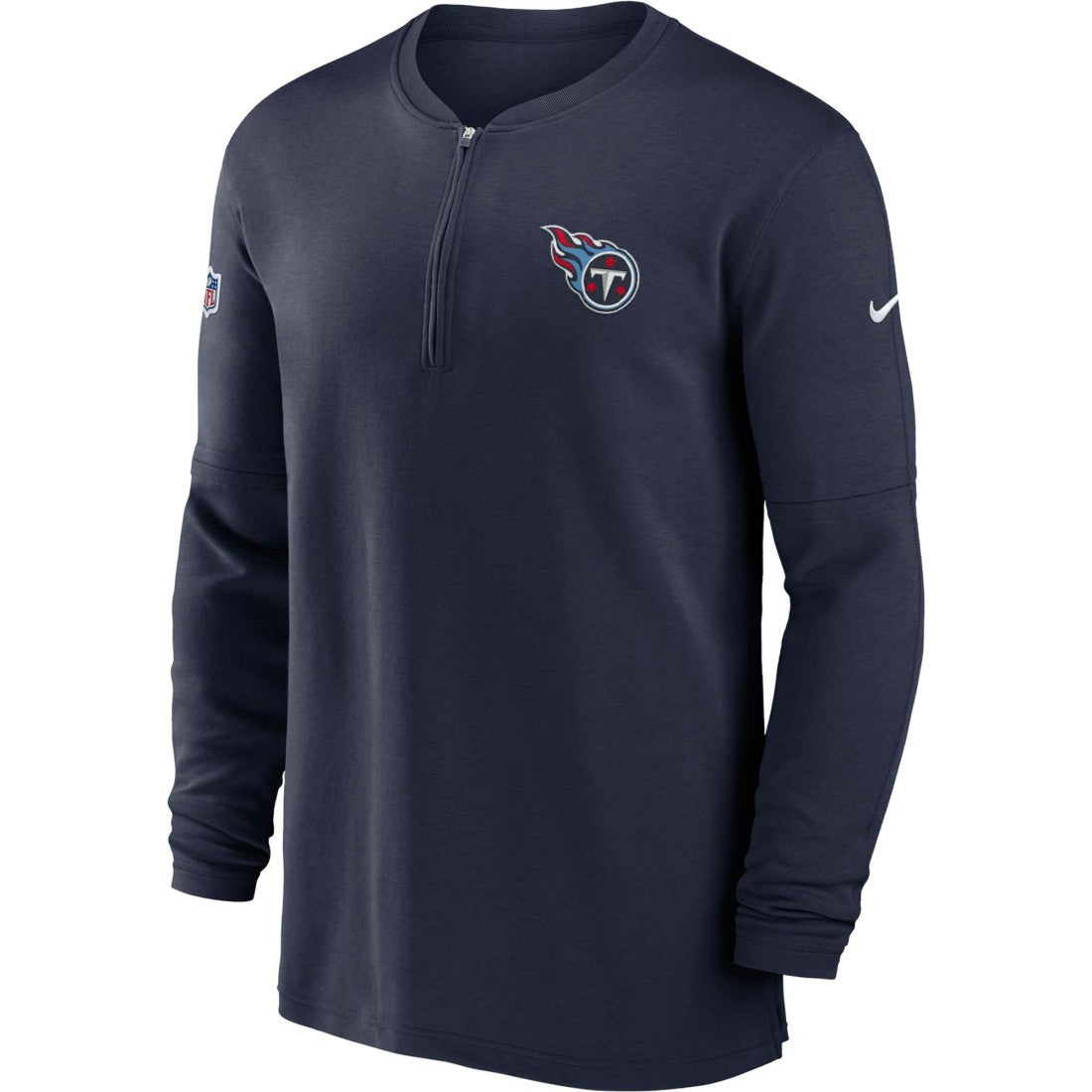 Nike Tennessee Titans 2023 Sideline Performance Long Sleeve Tri-Blend Quarter-Zip Top Navy