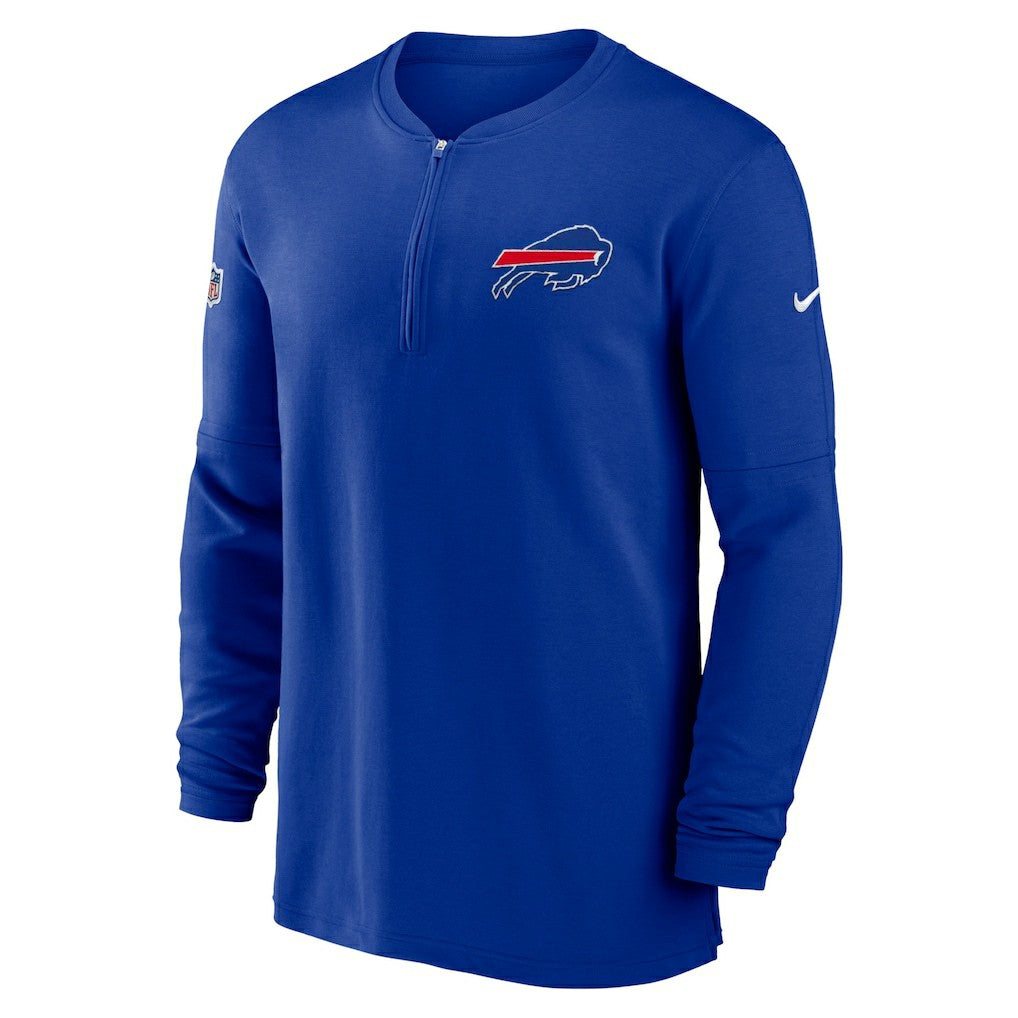 Nike Buffalo Bills 2023 Sideline Performance Long Sleeve Tri-Blend Quarter-Zip Top Royal