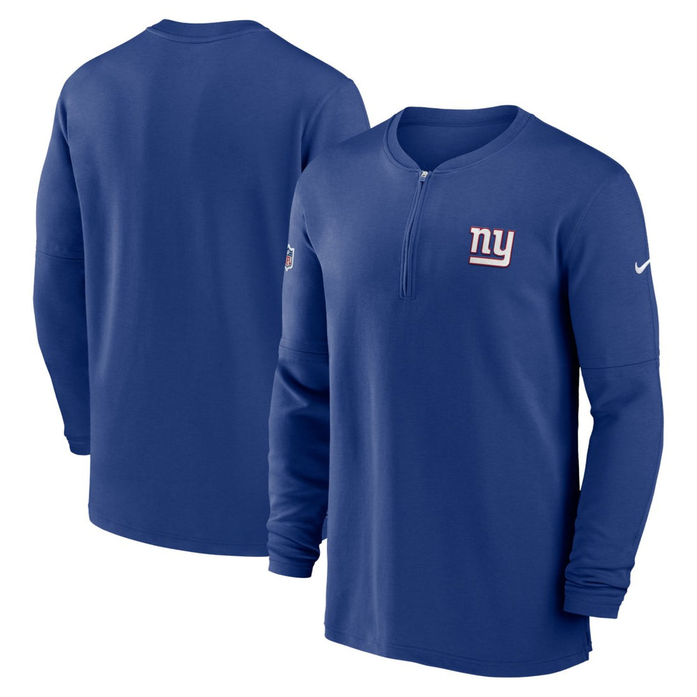 Nike New York Giants 2023 Sideline Performance Long Sleeve Tri-Blend Quarter-Zip Top Royal