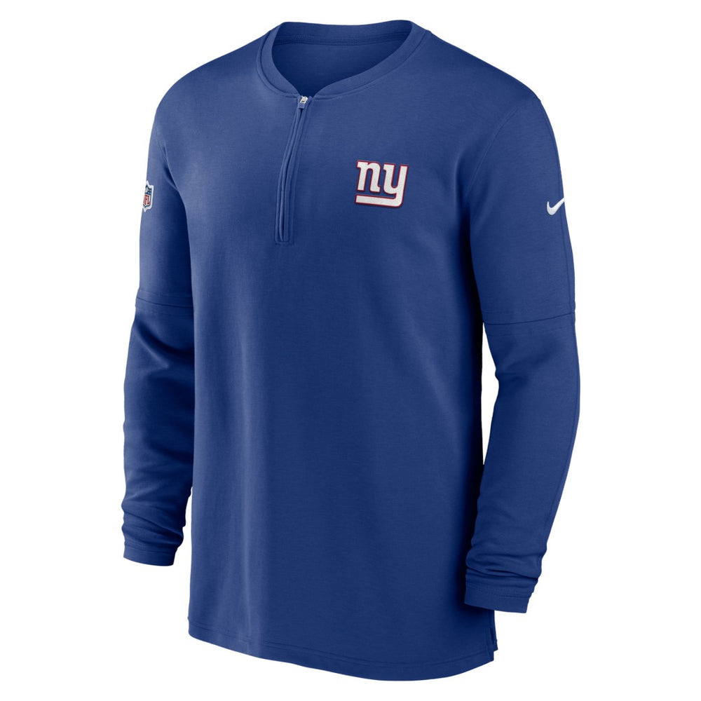 Nike New York Giants 2023 Sideline Performance Long Sleeve Tri-Blend Quarter-Zip Top Royal
