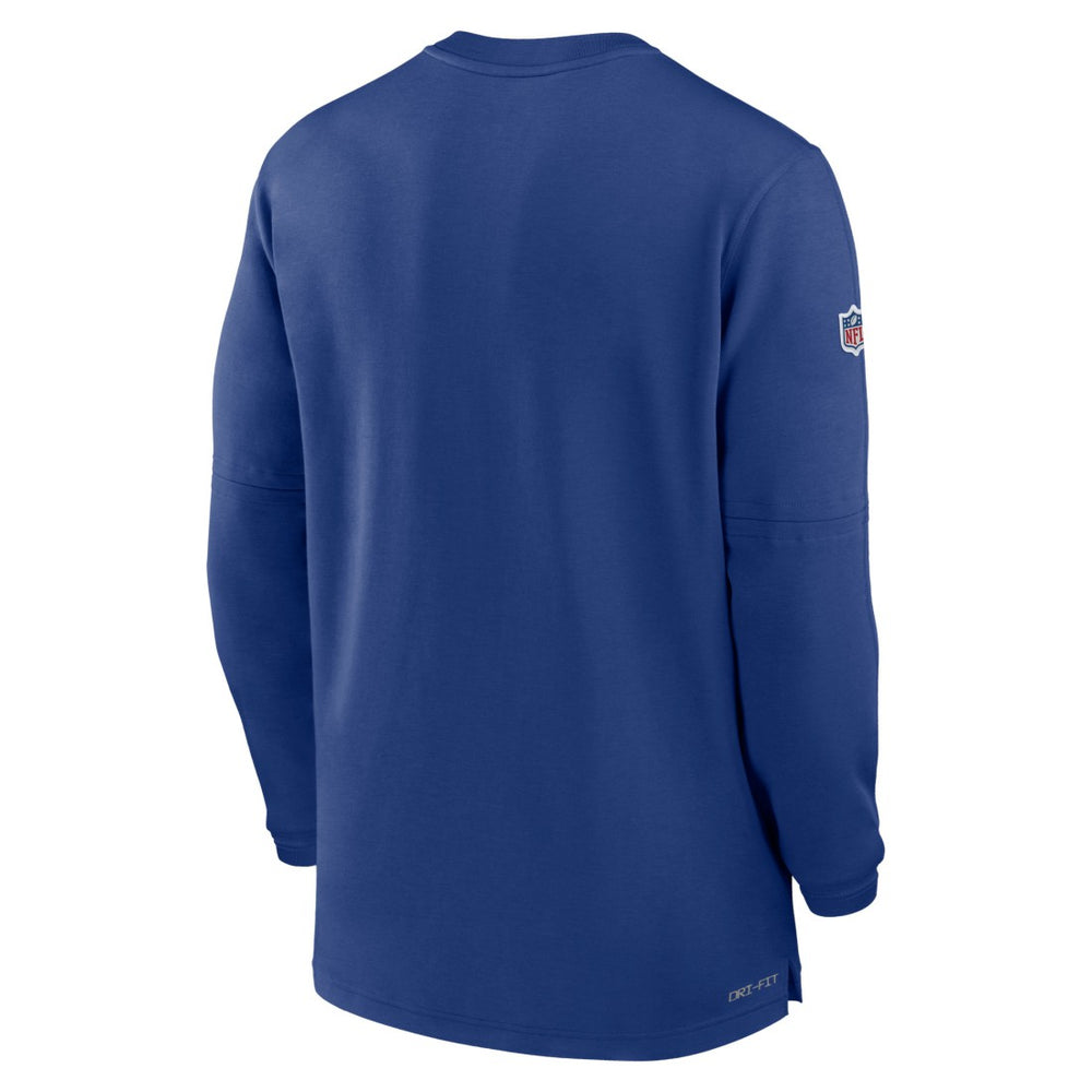 Nike New York Giants 2023 Sideline Performance Long Sleeve Tri-Blend Quarter-Zip Top Royal