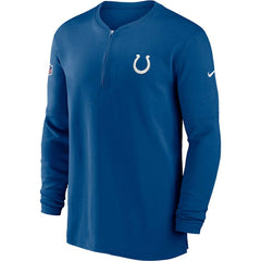 Nike Indianapolis Colts 2023 Sideline Performance Long Sleeve Tri-Blend Quarter-Zip Top Royal
