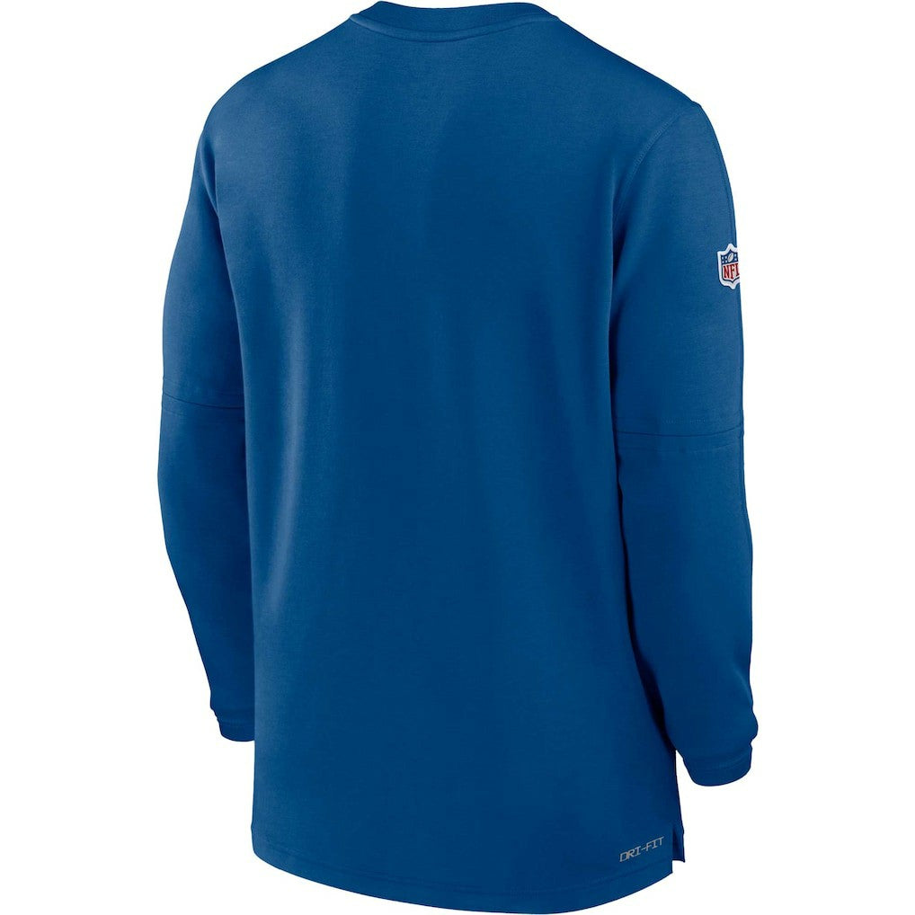 Nike Indianapolis Colts 2023 Sideline Performance Long Sleeve Tri-Blend Quarter-Zip Top Royal
