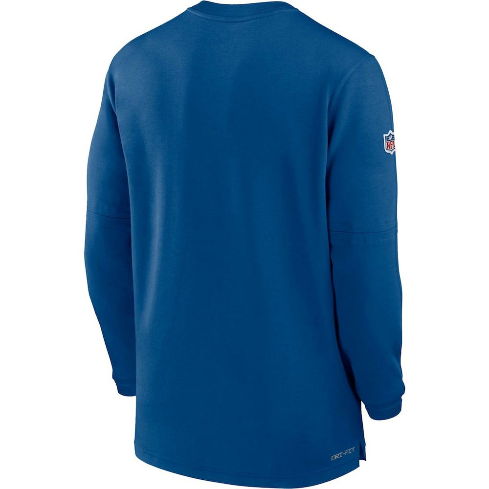 Nike Indianapolis Colts 2023 Sideline Performance Long Sleeve Tri-Blend Quarter-Zip Top Royal