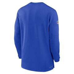 Nike Los Angeles Rams 2023 Sideline Performance Long Sleeve Tri-Blend Quarter-Zip Top Royal