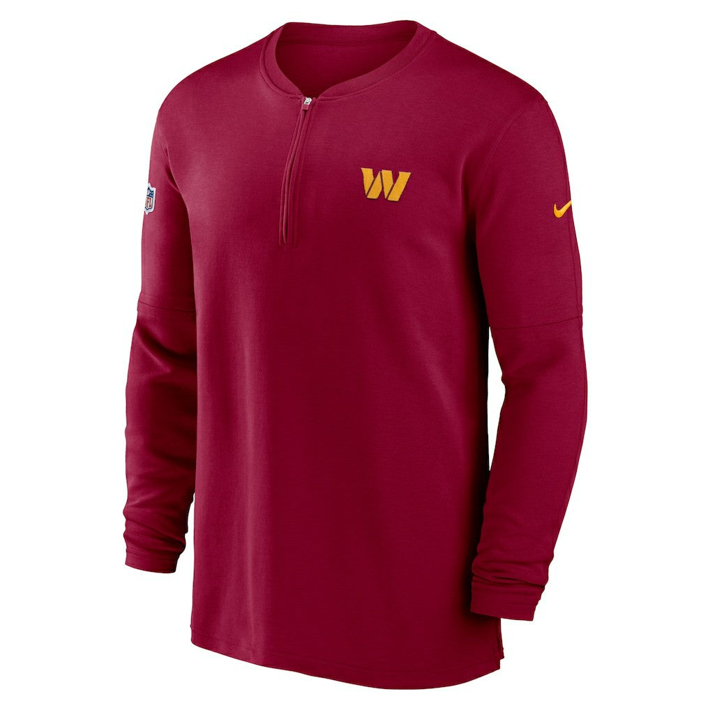 Nike Washington Commanders 2023 Sideline Performance Long Sleeve Tri-Blend Quarter-Zip Top Burgundy