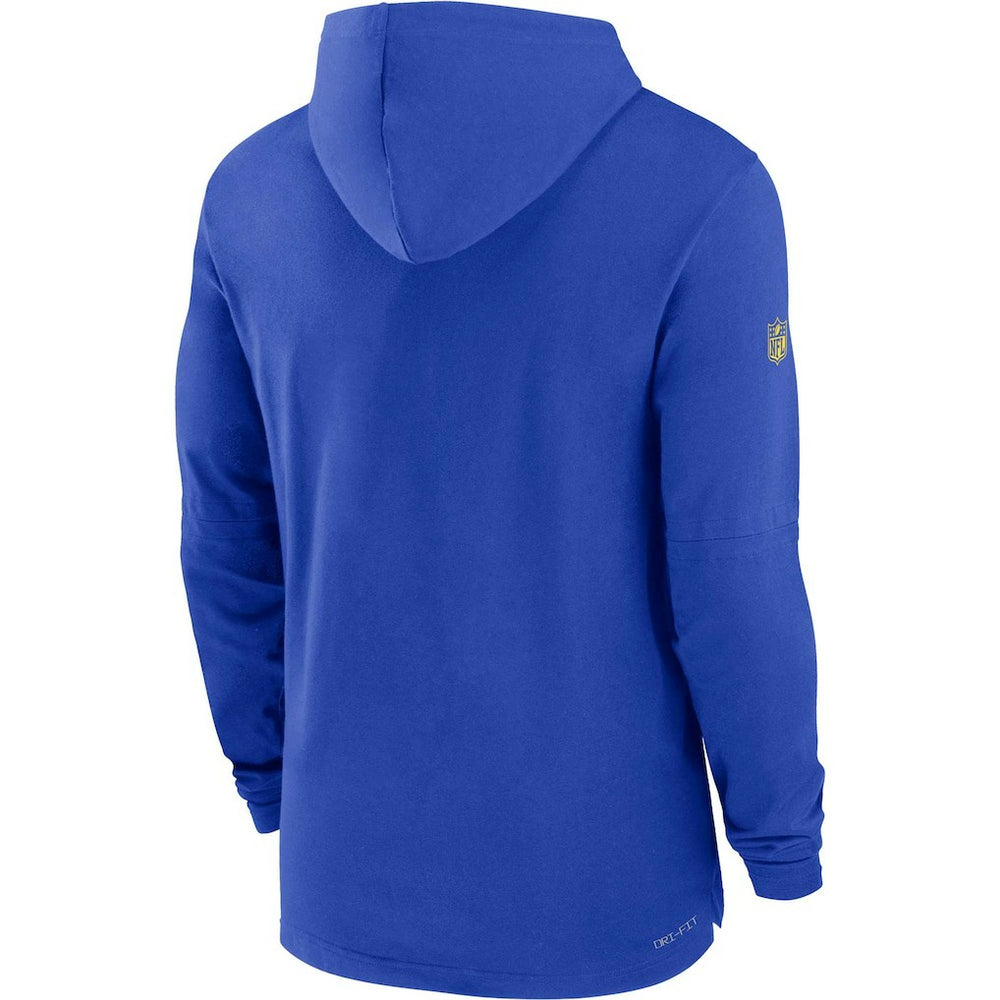 Nike Los Angeles Rams Sideline Performance Long Sleeve Hoodie T-Shirt Royal