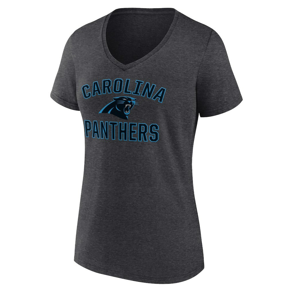 Carolina Panthers Women's Victory Arch Team V-Neck T-Shirt Charcoal