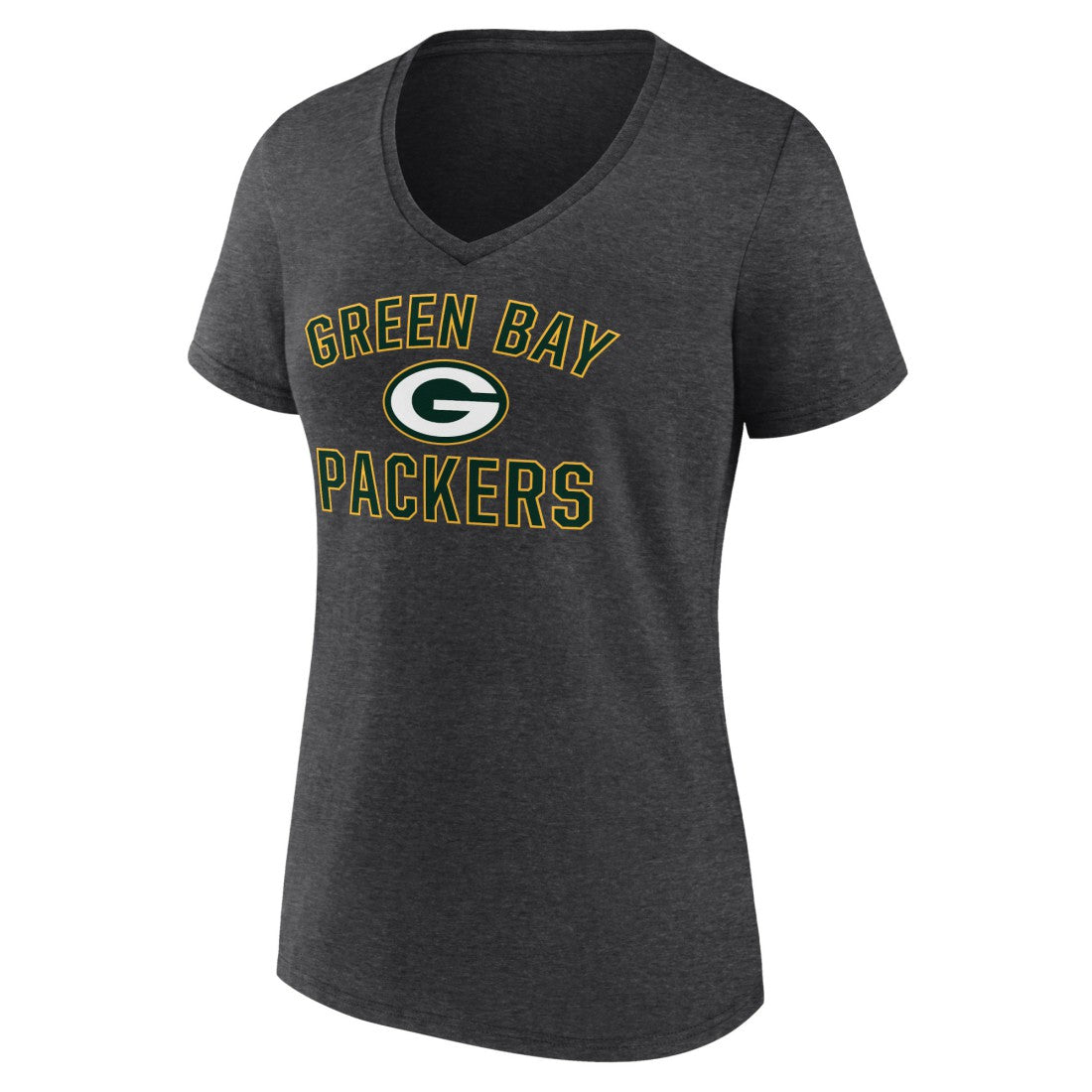 Green Bay Packers Women's Victory Arch Team V-Neck T-Shirt Charcoal