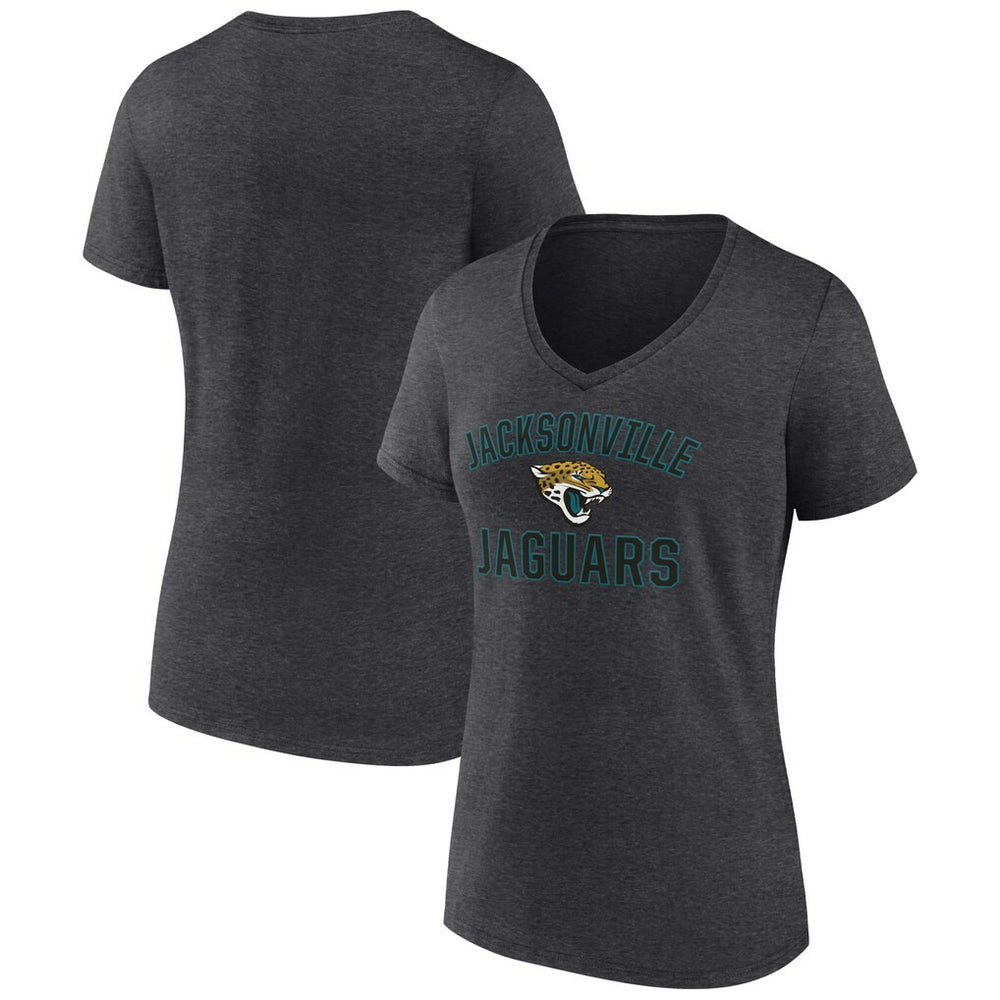 Jacksonville Jaguars Women's Victory Arch Team V-Neck T-Shirt Charcoal