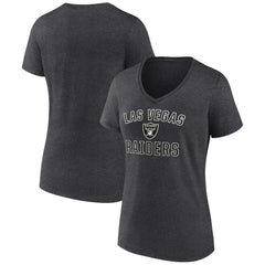 Las Vegas Raiders Women's Victory Arch Team V-Neck T-Shirt Charcoal