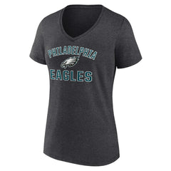 Philadelphia Eagles Women's Victory Arch Team V-Neck T-Shirt Charcoal
