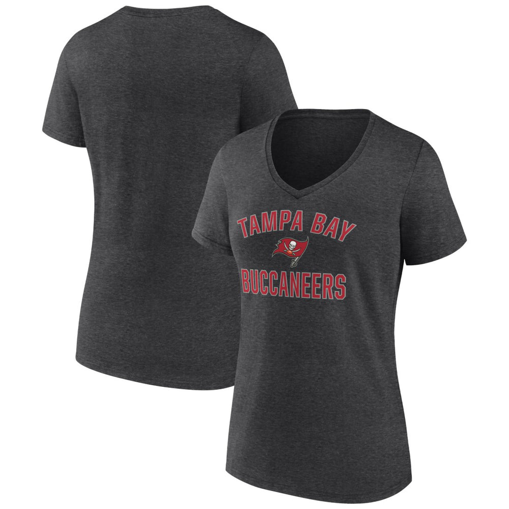 Tampa Bay Buccaneers Women's Victory Arch Team V-Neck T-Shirt Charcoal