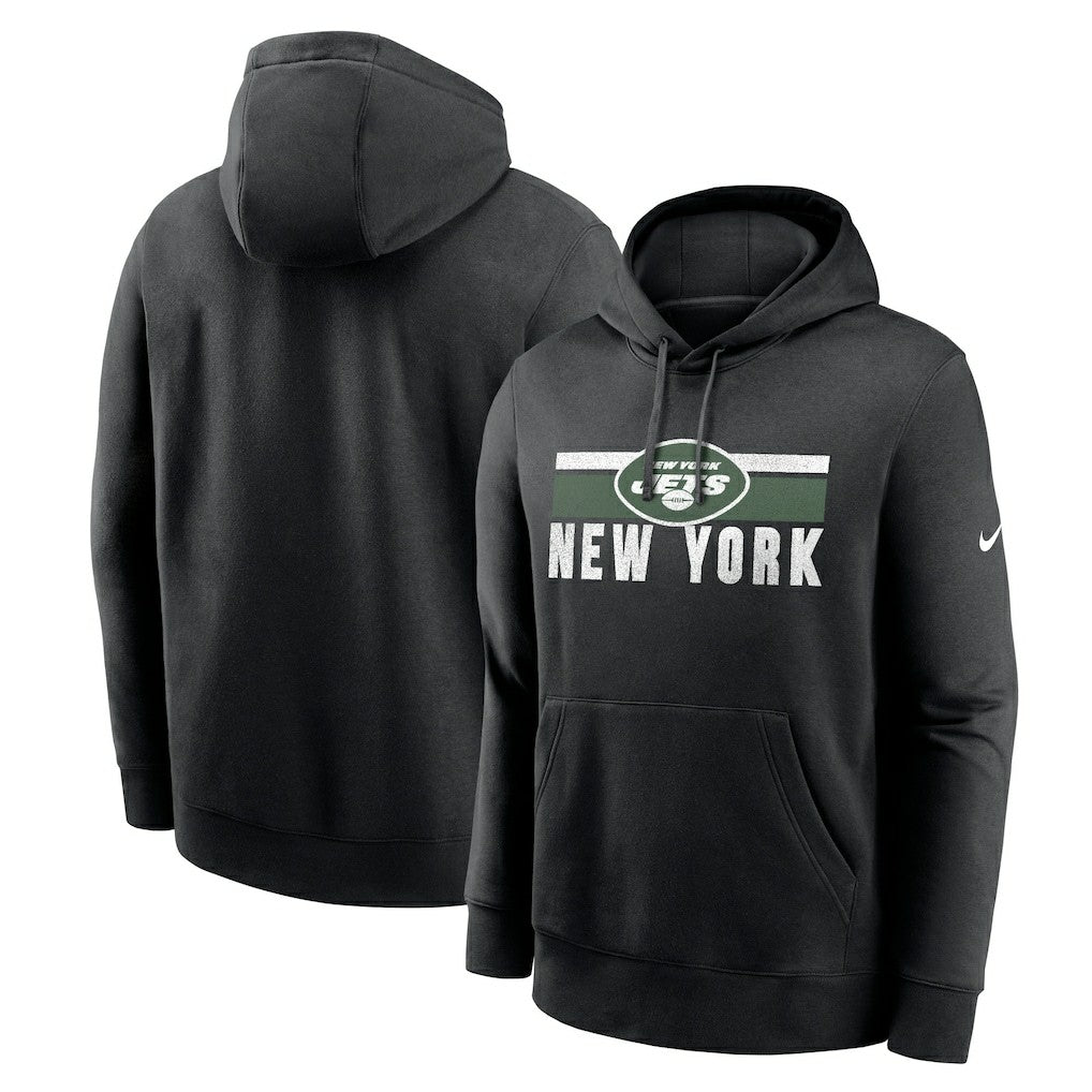 Nike New York Jets Club Fleece Pullover Hoodie Black