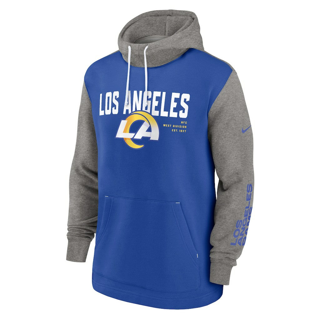 Nike Los Angeles Rams Fashion Color Block Pullover Hoodie Royal