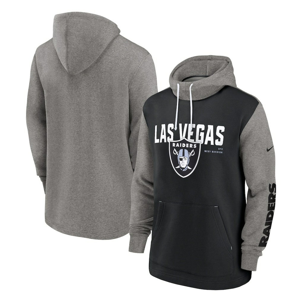Nike Las Vegas Raiders Fashion Color Block Pullover Hoodie Black