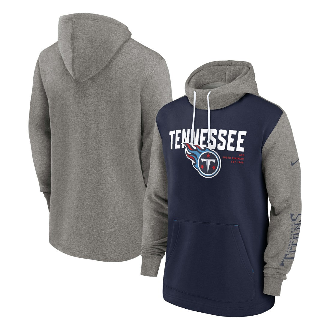 Nike Tennessee Titans Fashion Color Block Pullover Hoodie Navy