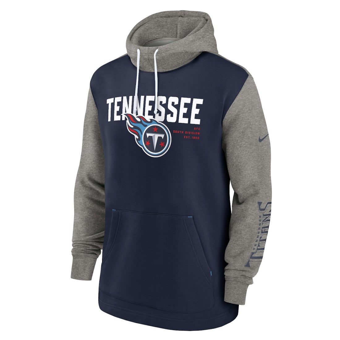 Nike Tennessee Titans Fashion Color Block Pullover Hoodie Navy