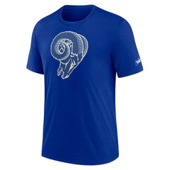 Nike Los Angeles Rams Rewind Logo Tri-Blend T-Shirt Royal