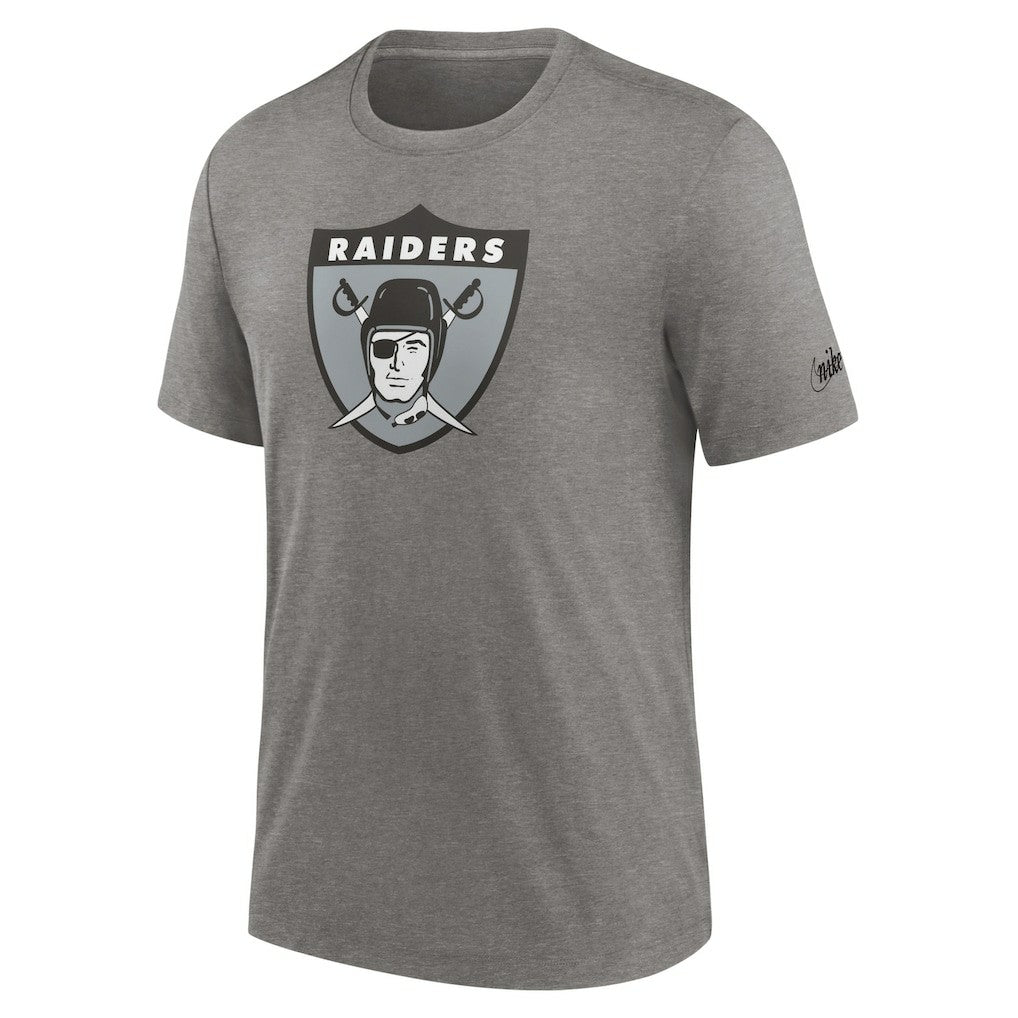 Nike Las Vegas Raiders Rewind Logo Tri-Blend T-Shirt Heather Charcoal