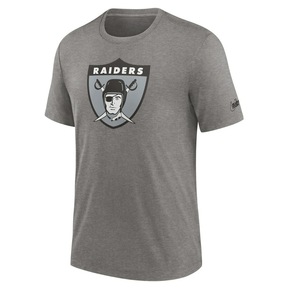 Nike Las Vegas Raiders Rewind Logo Tri-Blend T-Shirt Heather Charcoal