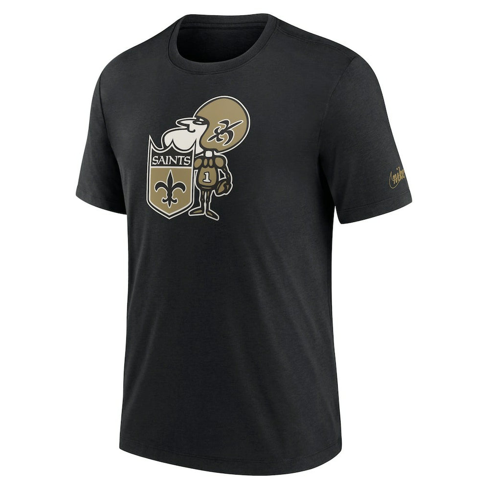 Nike New Orleans Saints Rewind Logo Tri-Blend T-Shirt Black