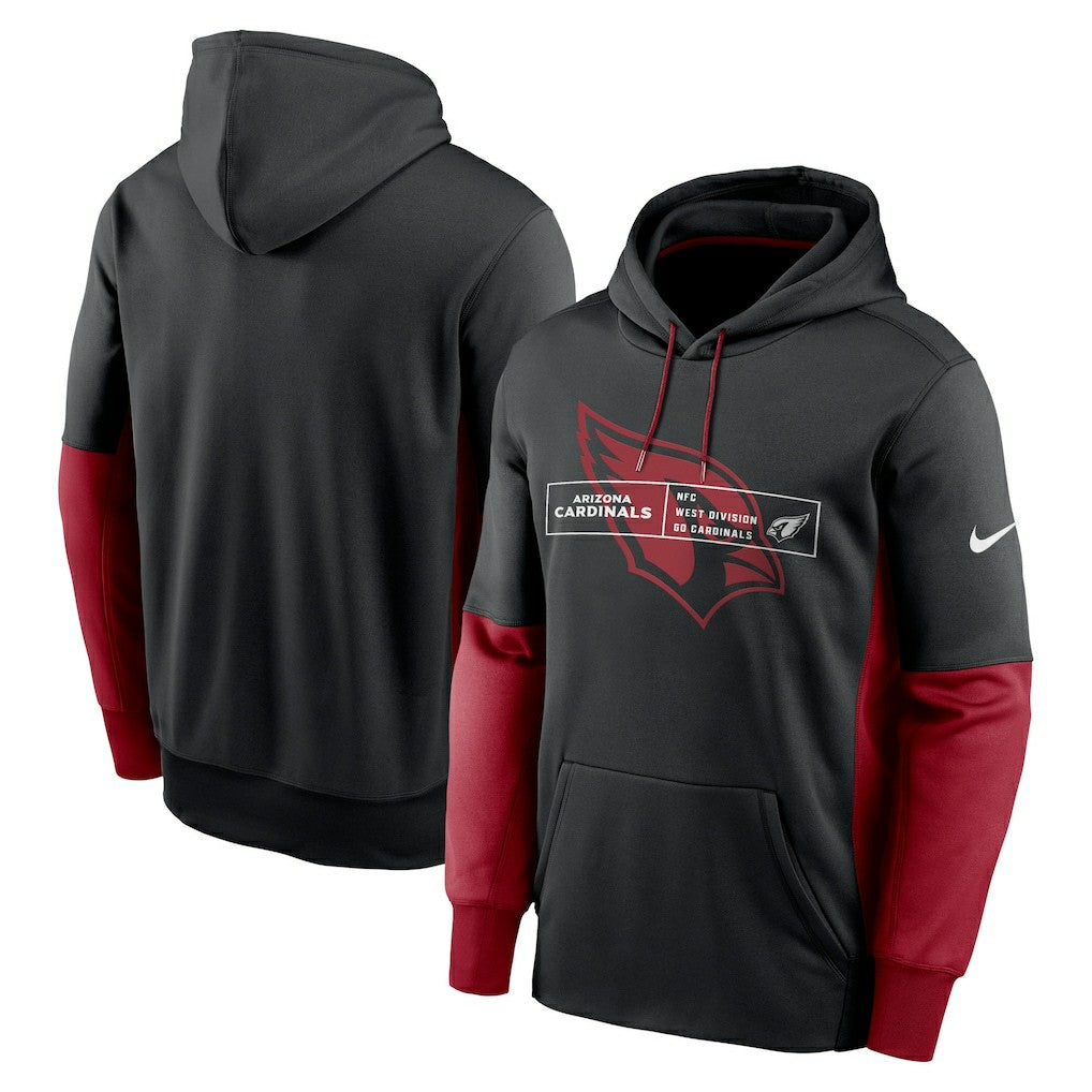Nike Arizona Cardinals Color Block Fleece Performance Pullover Hoodie Black
