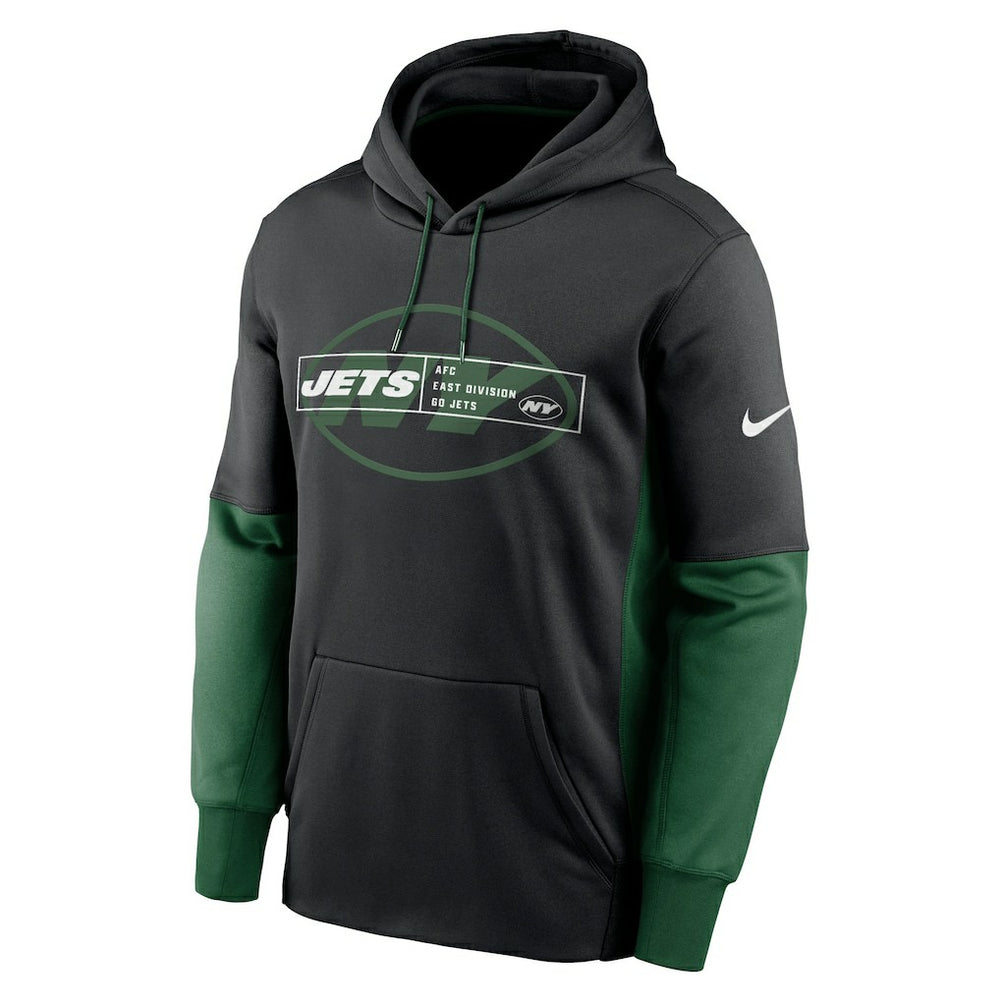 Nike New York Jets Color Block Fleece Performance Pullover Hoodie Black