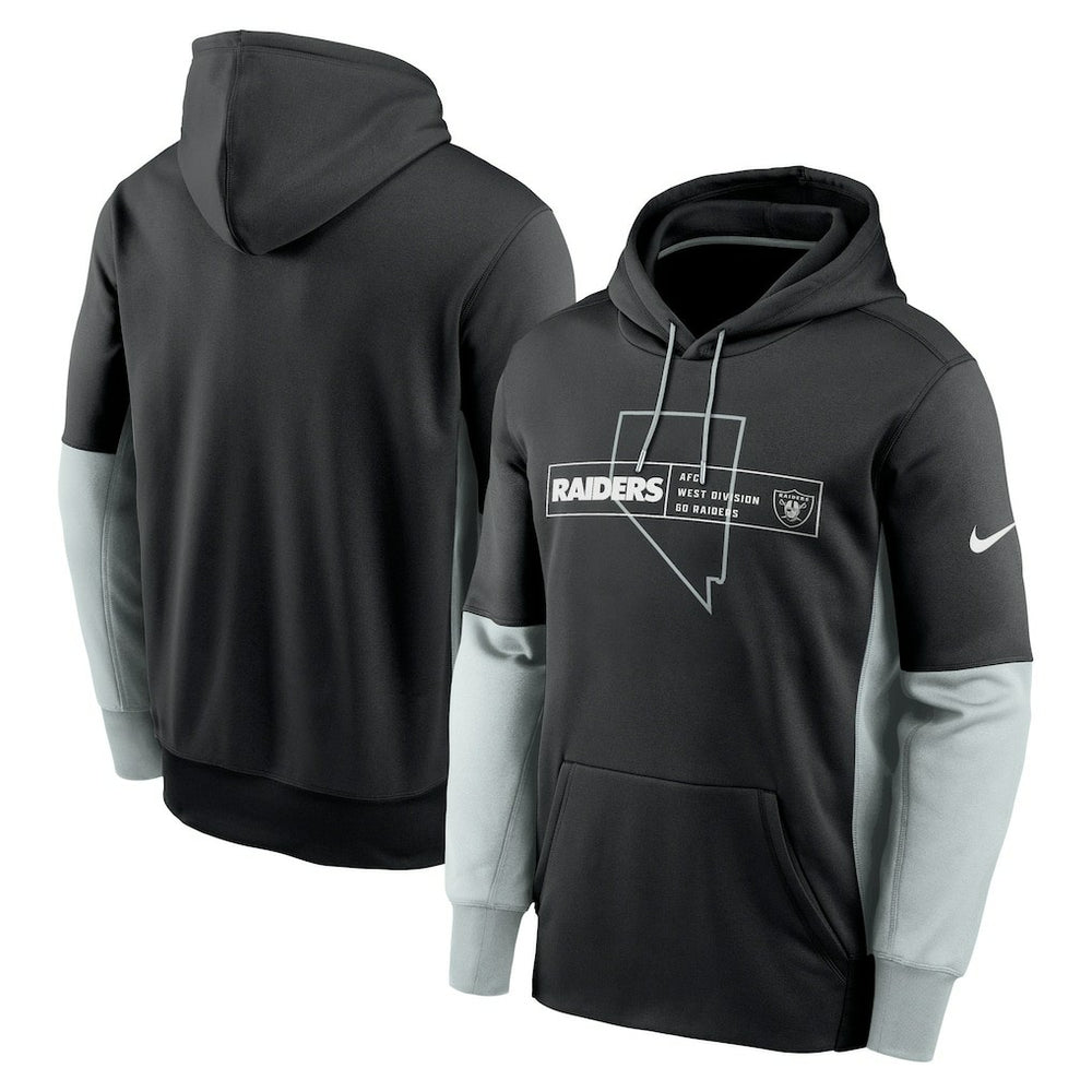 Nike Las Vegas Raiders Color Block Fleece Performance Pullover Hoodie Black