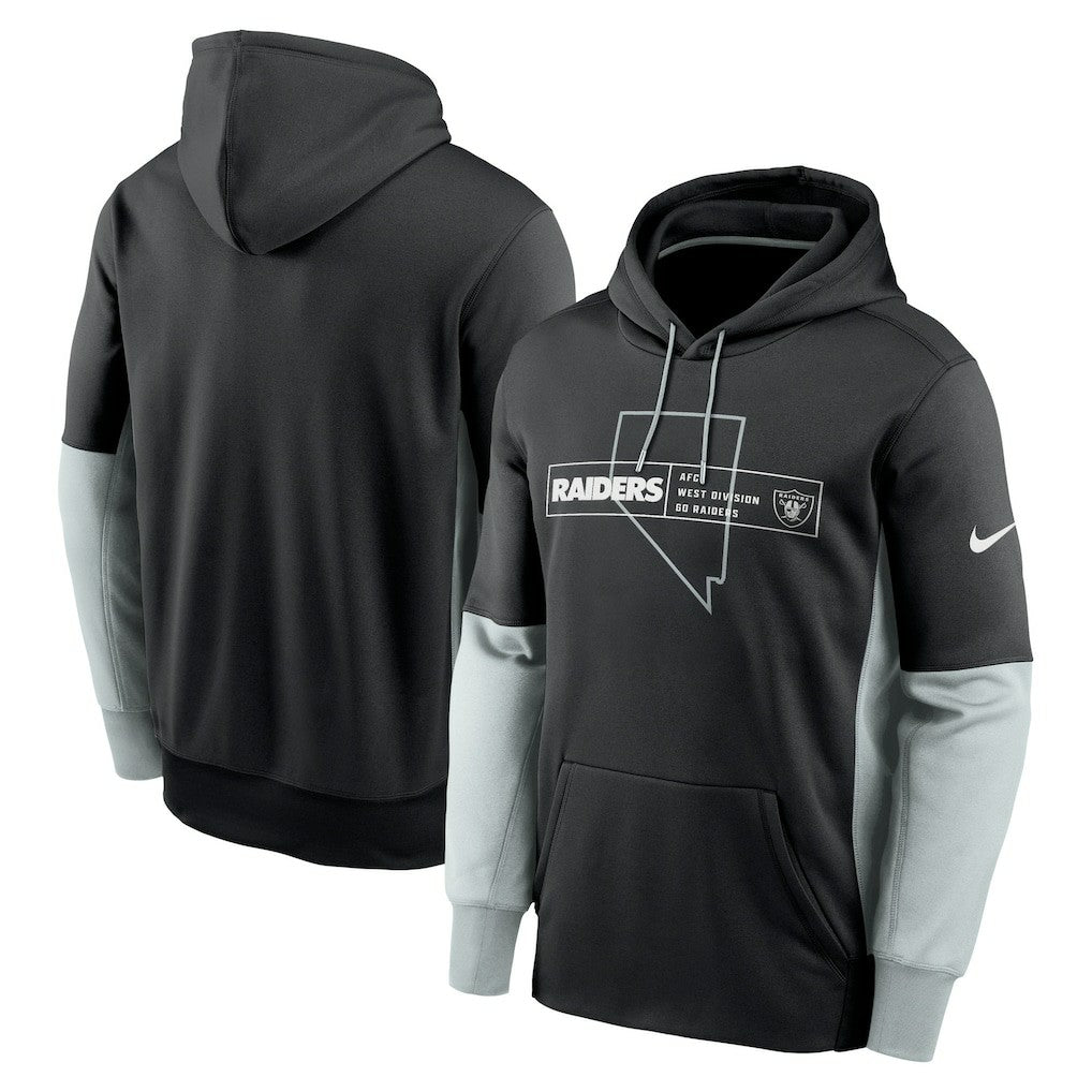 Nike Las Vegas Raiders Color Block Fleece Performance Pullover Hoodie Black