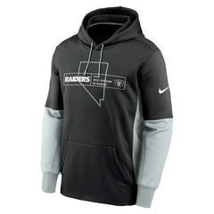 Nike Las Vegas Raiders Color Block Fleece Performance Pullover Hoodie Black