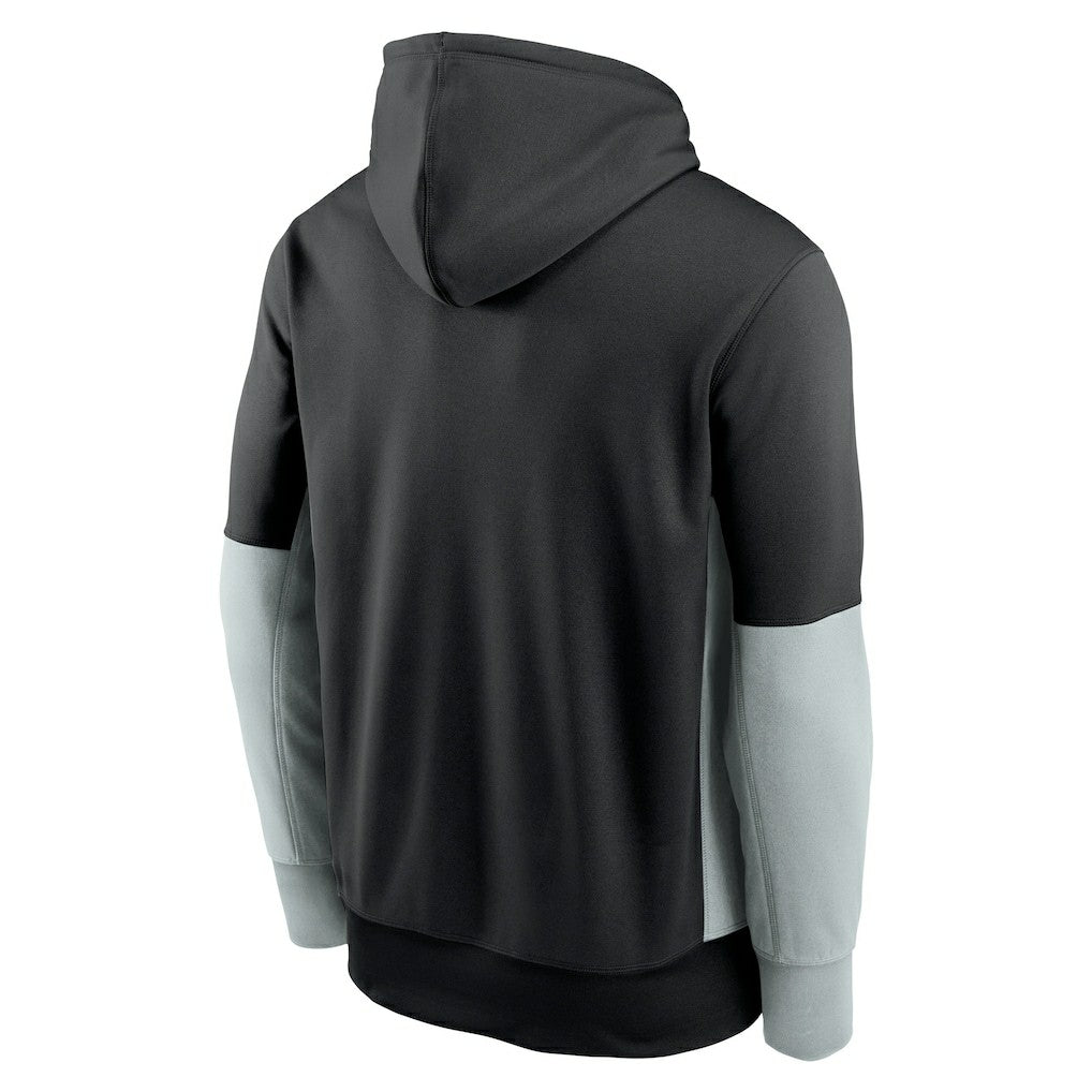 Nike Las Vegas Raiders Color Block Fleece Performance Pullover Hoodie Black