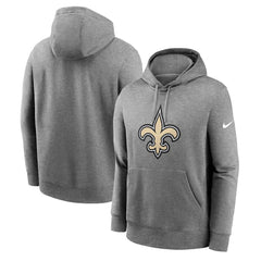 Nike New Orleans Saints Big & Tall Rewind Club Fleece Pullover Hoodie Heather Charcoal