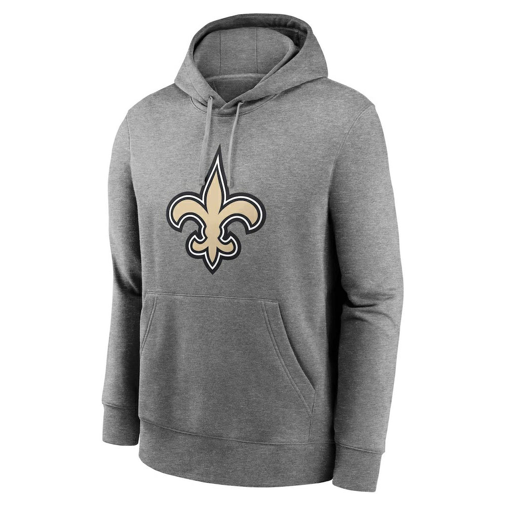 Nike New Orleans Saints Big & Tall Rewind Club Fleece Pullover Hoodie Heather Charcoal