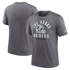 Nike Las Vegas Raiders Helmet Tri-Blend T-Shirt Heather Charcoal