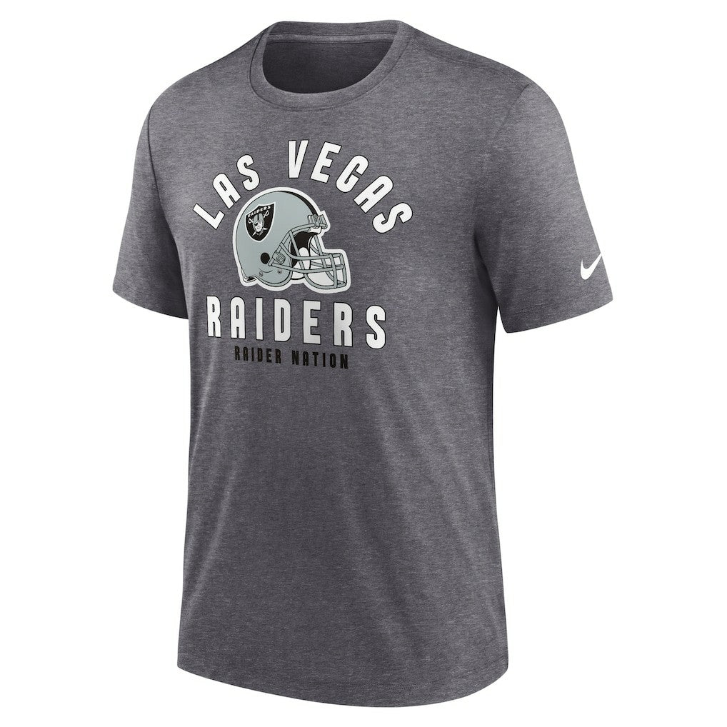 Nike Las Vegas Raiders Helmet Tri-Blend T-Shirt Heather Charcoal