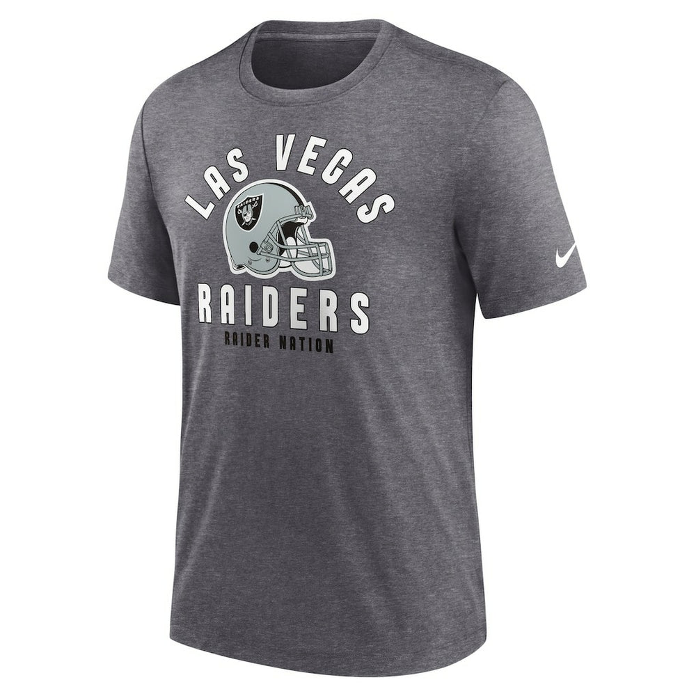 Nike Las Vegas Raiders Helmet Tri-Blend T-Shirt Heather Charcoal