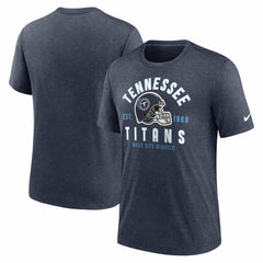 Nike Tennessee Titans Helmet Tri-Blend T-Shirt Heather Navy