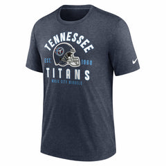 Nike Tennessee Titans Helmet Tri-Blend T-Shirt Heather Navy