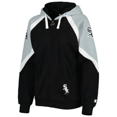 Chicago White Sox Starter Women's Hail Mary Full-Zip Hoodie - Black/Silver - MLB Sale