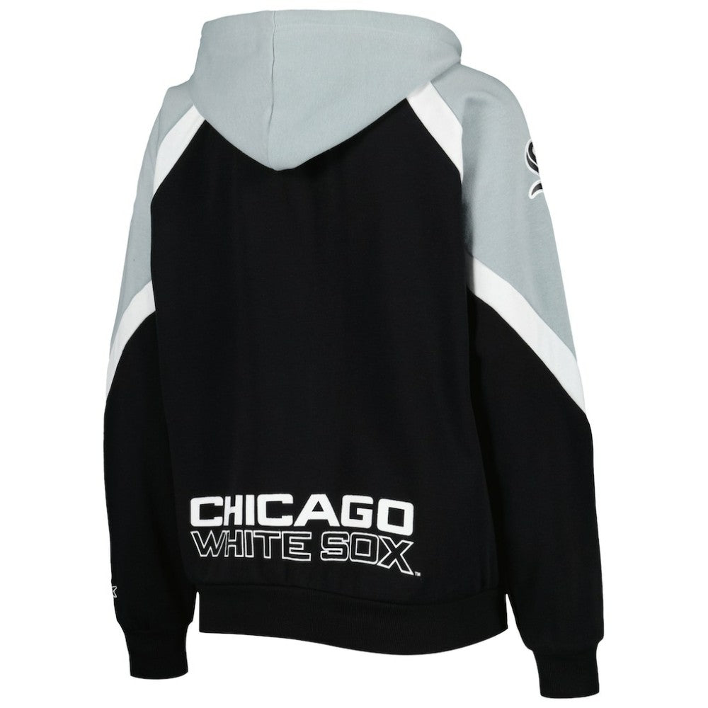 Chicago White Sox Starter Women's Hail Mary Full-Zip Hoodie - Black/Silver - MLB Sale
