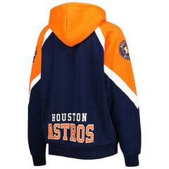 Houston Astros Starter Women's Hail Mary Full-Zip Hoodie - Navy/Orange - MLB Discount