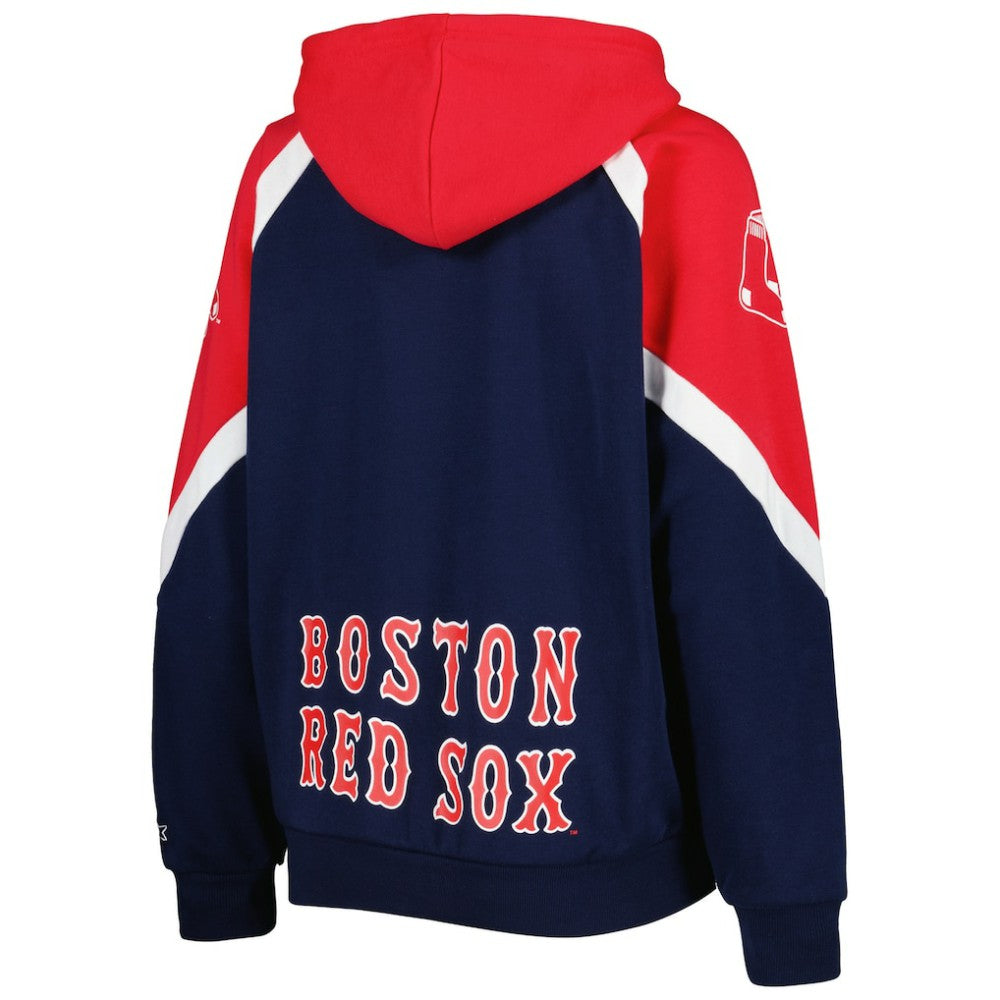 Boston Red Sox Starter Women's Hail Mary Full-Zip Hoodie - Navy/Red - MLB Discount