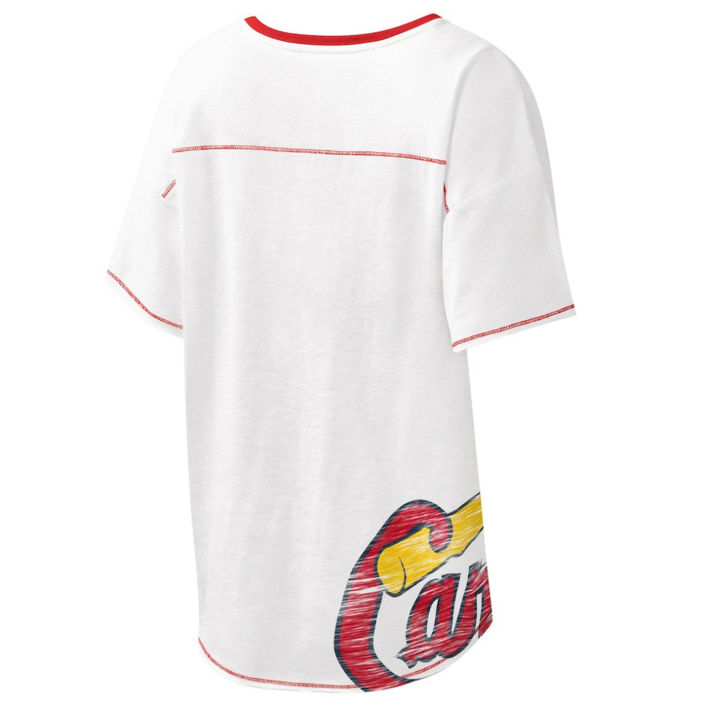 St. Louis Cardinals Starter Women's Perfect Game V-Neck T-Shirt - White - MLB Discount