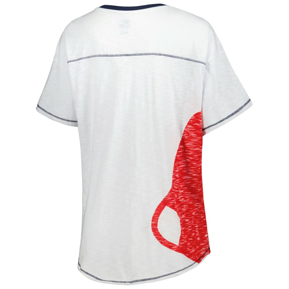 Boston Red Sox Starter Women's Perfect Game V-Neck T-Shirt - White - MLB Lifestyle