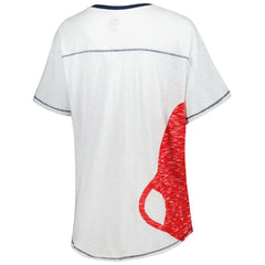 Boston Red Sox Starter Women's Perfect Game V-Neck T-Shirt - White - MLB Lifestyle