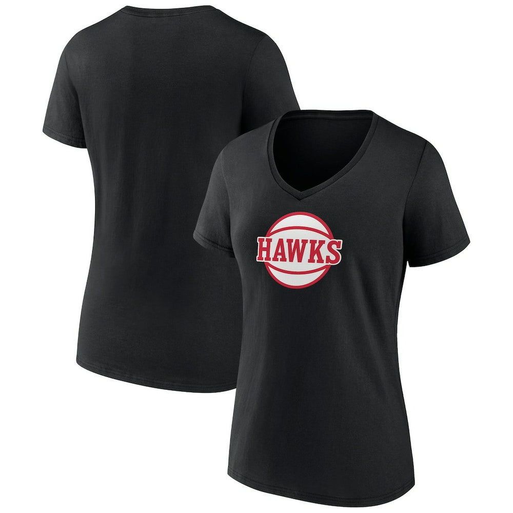 Atlanta Hawks Women's Alternate Logo V-Neck T-Shirt Black