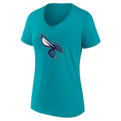 Charlotte Hornets Women's Alternate Logo V-Neck T-Shirt Aqua